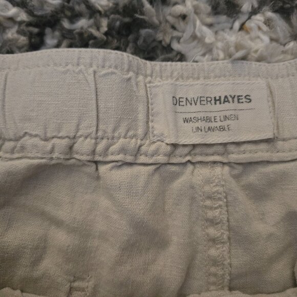 Denver Hayes Washable Linen Blend Pull-On Shorts Elastic Waist Tan Size 14 EUC - Picture 2 of 3